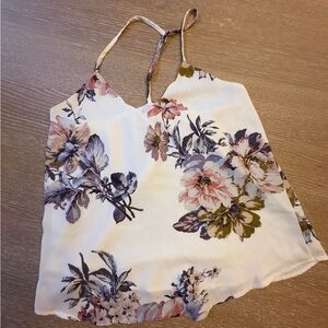 Nine Britton Floral Camisole in Cream and Pink size Small